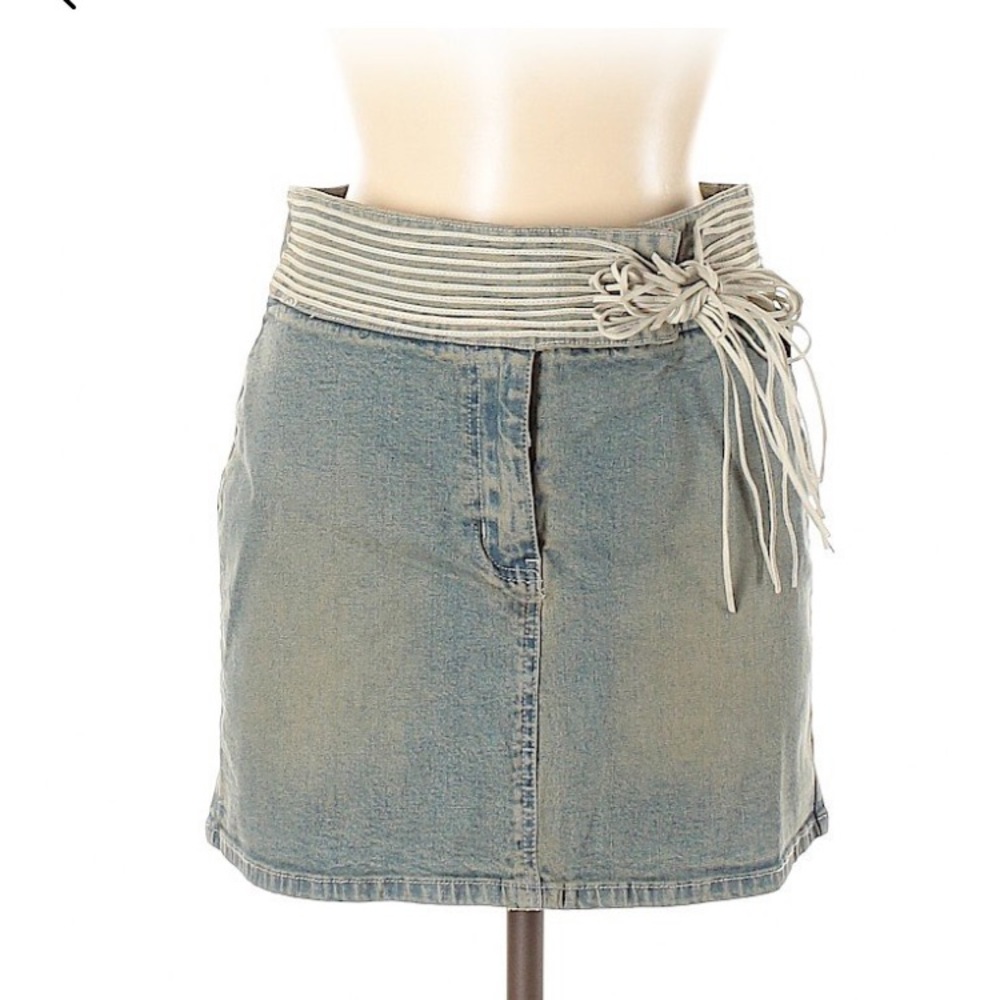 Revolt Denim String Skirt, 10